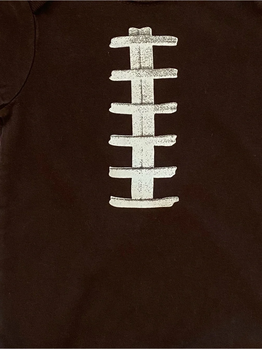Football Style Bodysuit Size 6 9 Months Brown Cotton Stitching Sporty EUC Mint!